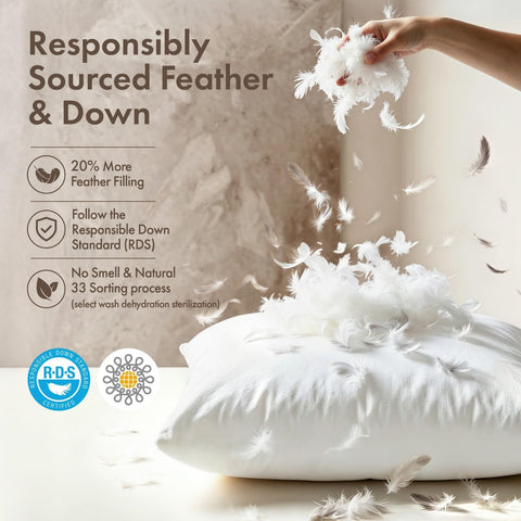 MIULEE close-up of double-layer cotton shell for durability and feather containment
