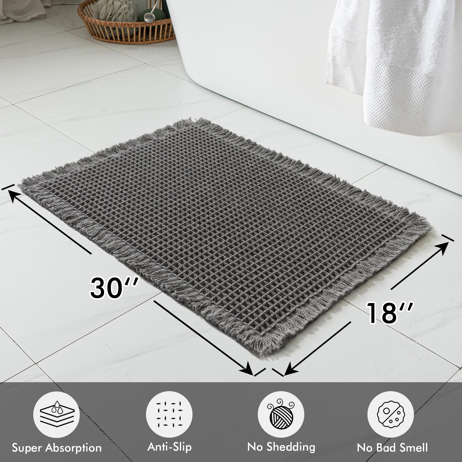 MIULEE close-up of waffle texture highlighting absorbent weave and comfort