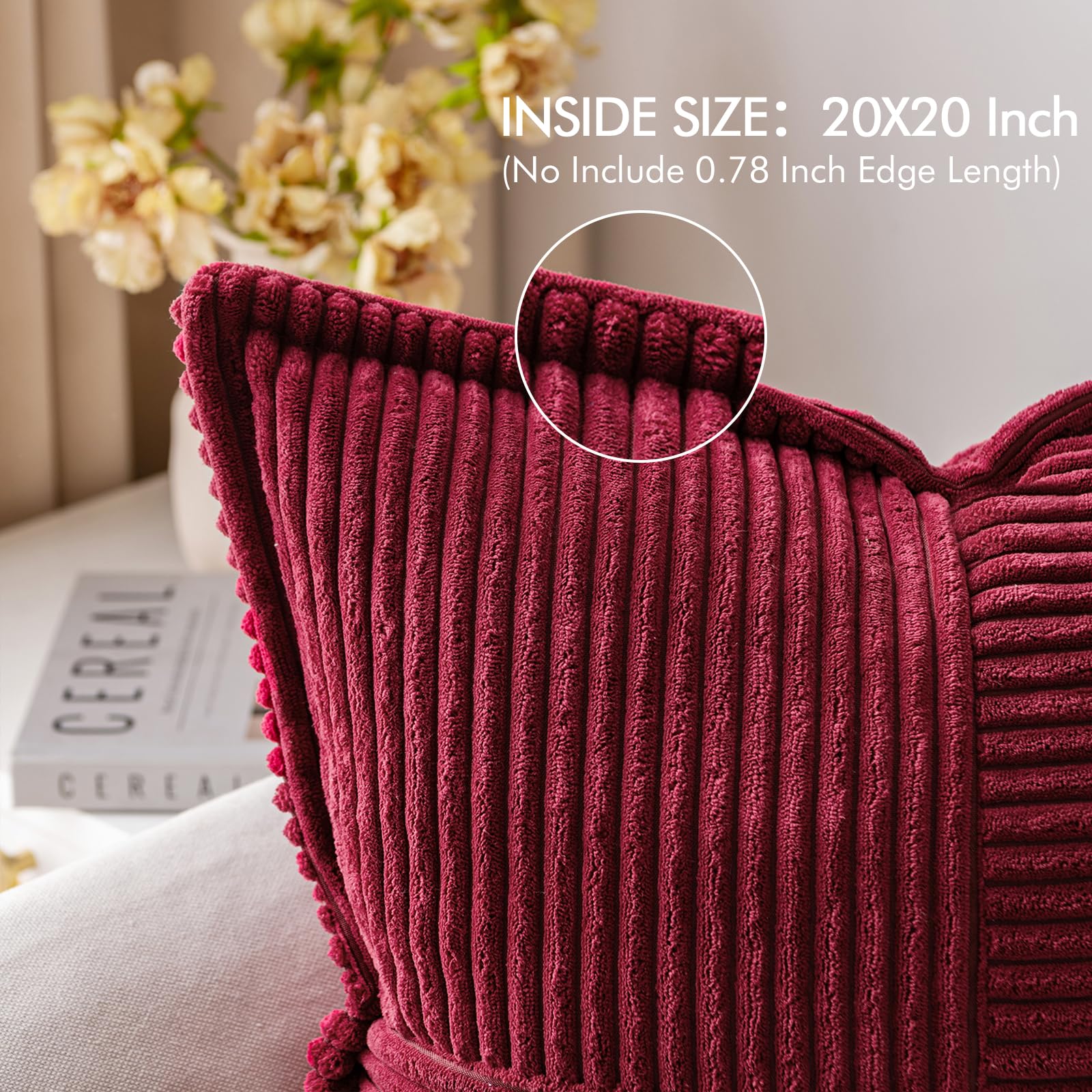 MIULEE close-up corduroy texture highlighting plush durability