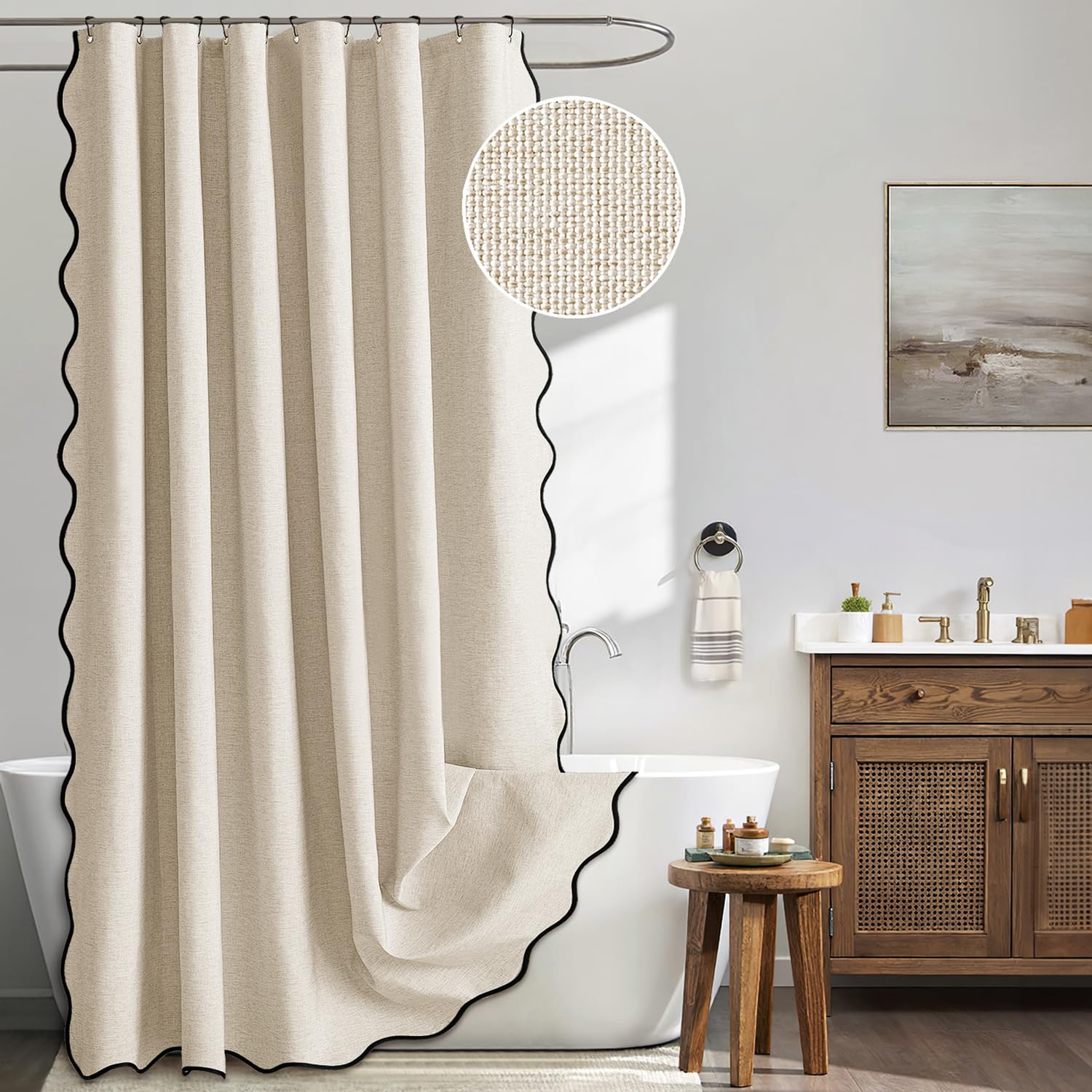 MIULEE cream beige front view showing neutral linen look and elegant feel