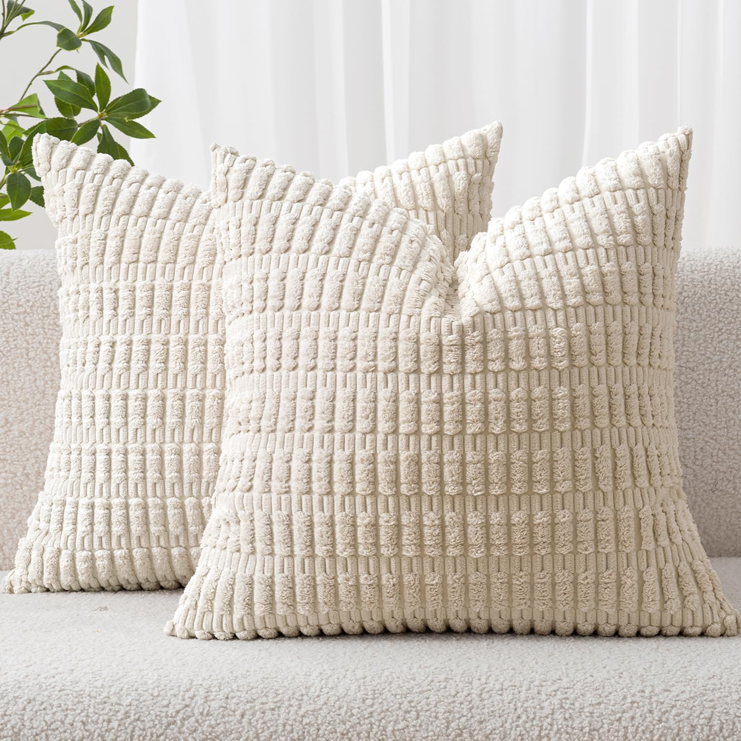 MIULEE cream euro sham front view showing neutral decor versatility