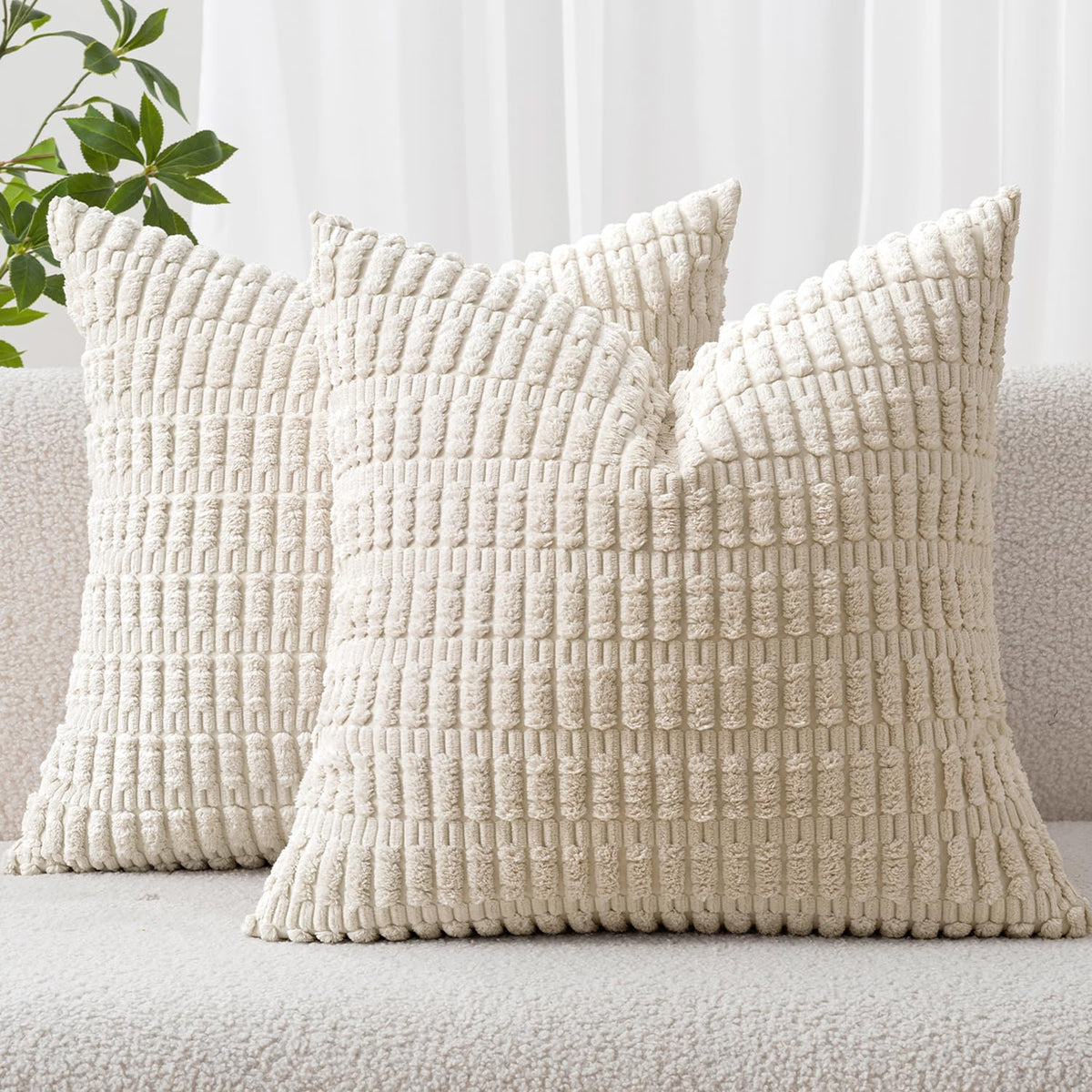 MIULEE cream euro sham front view showing neutral decor versatility