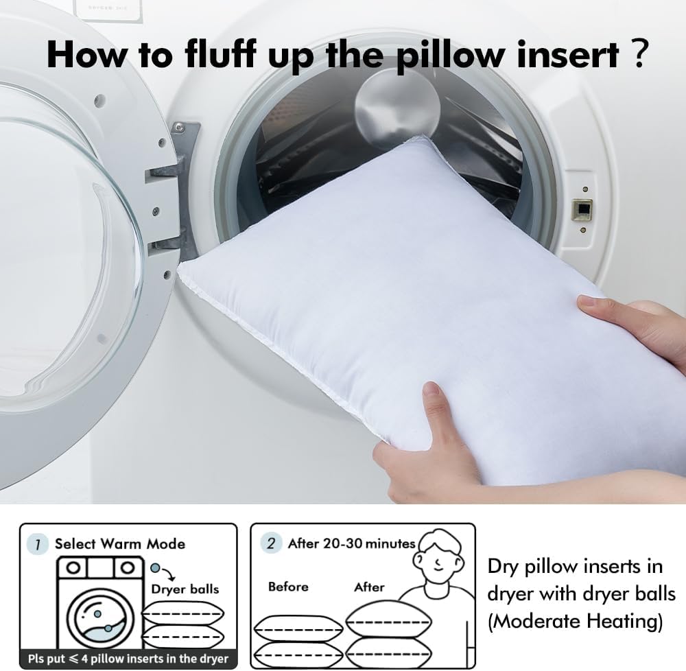 MIULEE insert in dryer with balls demonstrating easy fluffing care