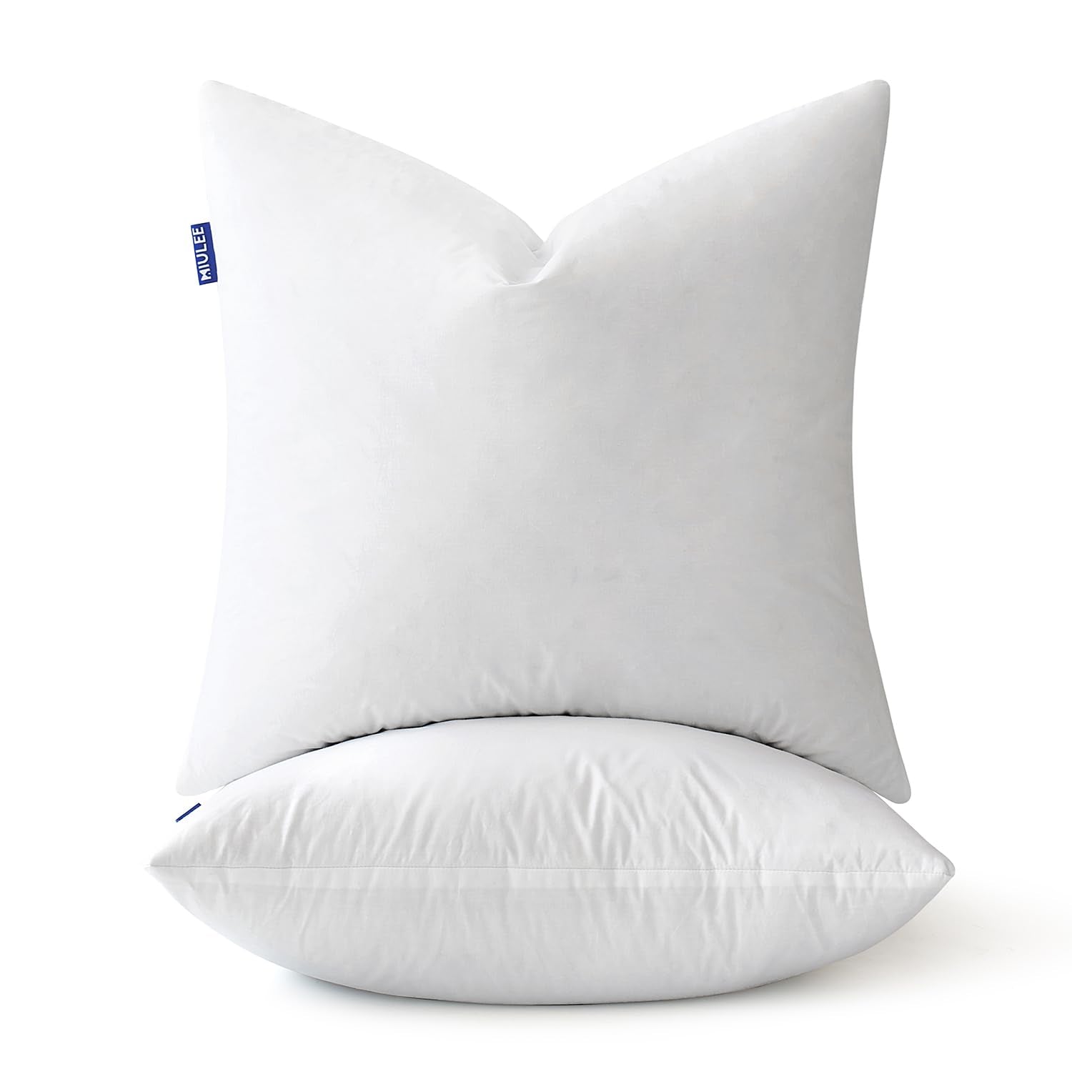 MIULEE pillows in dryer with dryer balls showing fluffing method for full loft