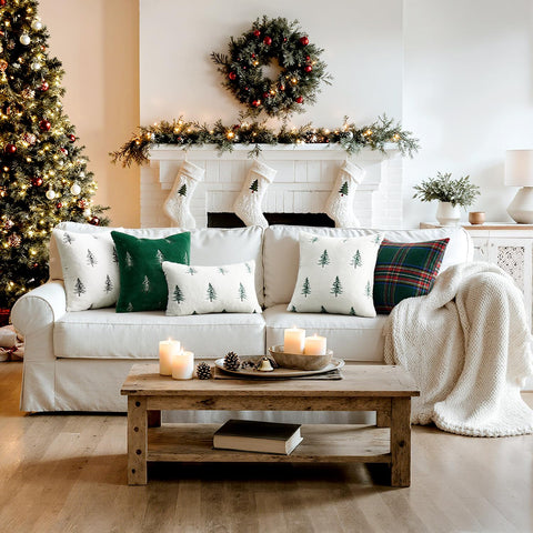 MIULEE detailed embroidered green tree, highlights seasonal accent and durability