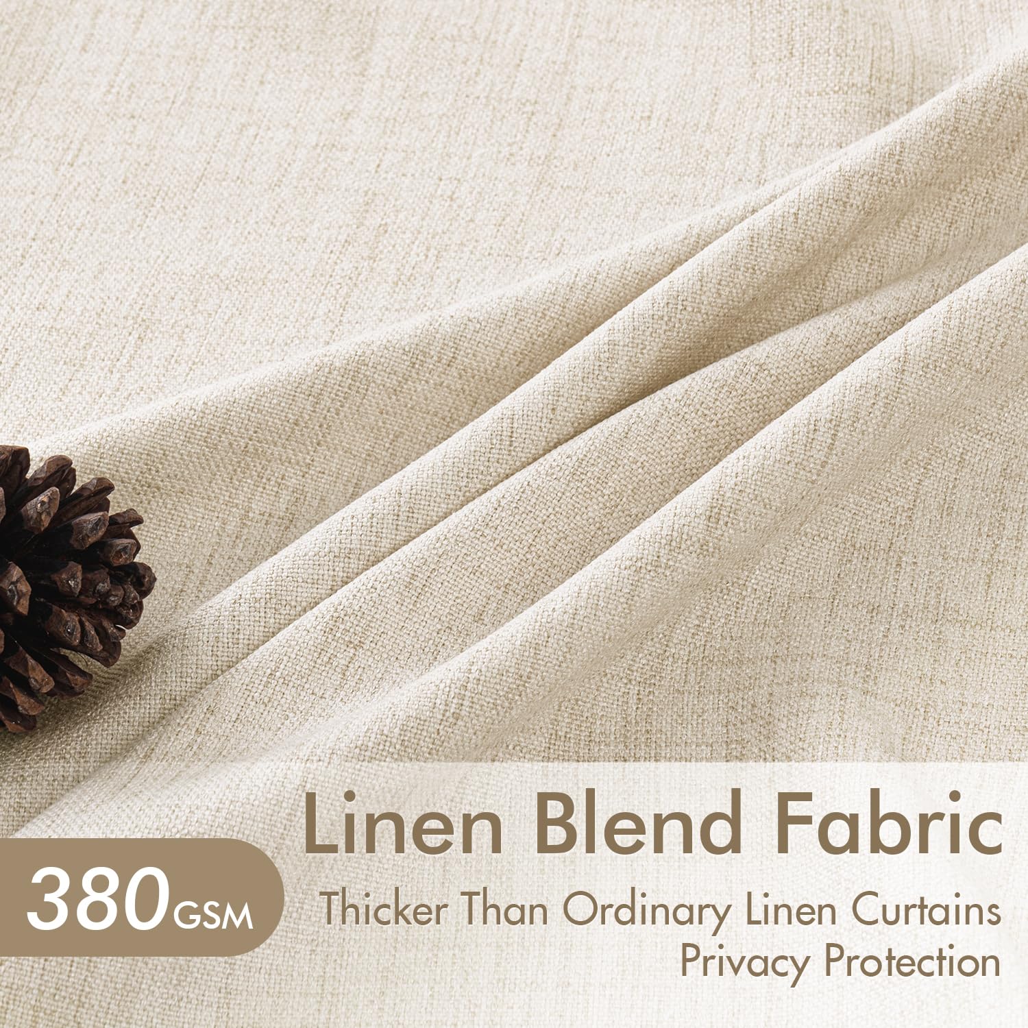 MIULEE fabric texture closeup showing linen-polyester weave for durable look