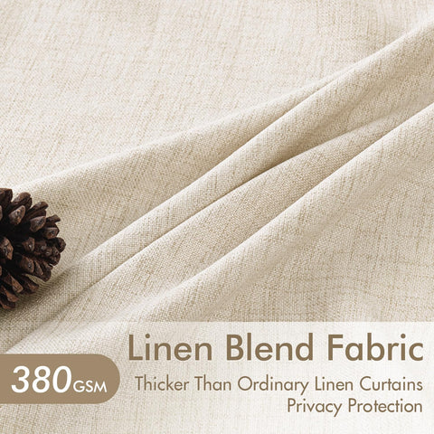 MIULEE fabric texture closeup showing linen-polyester weave for durable look