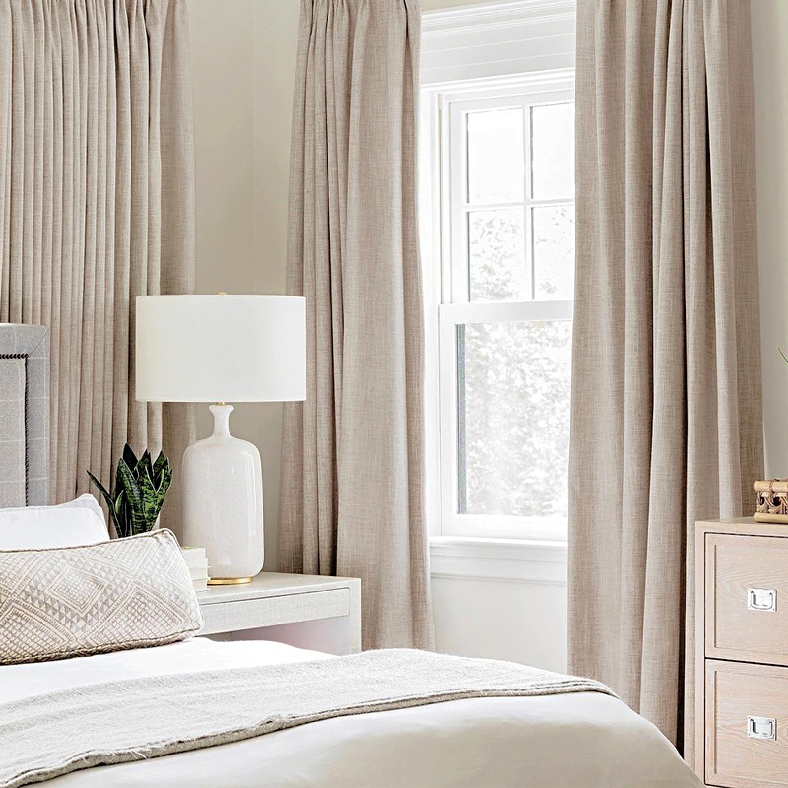 MIULEE close-up of faux linen texture highlighting durable weave and refined style