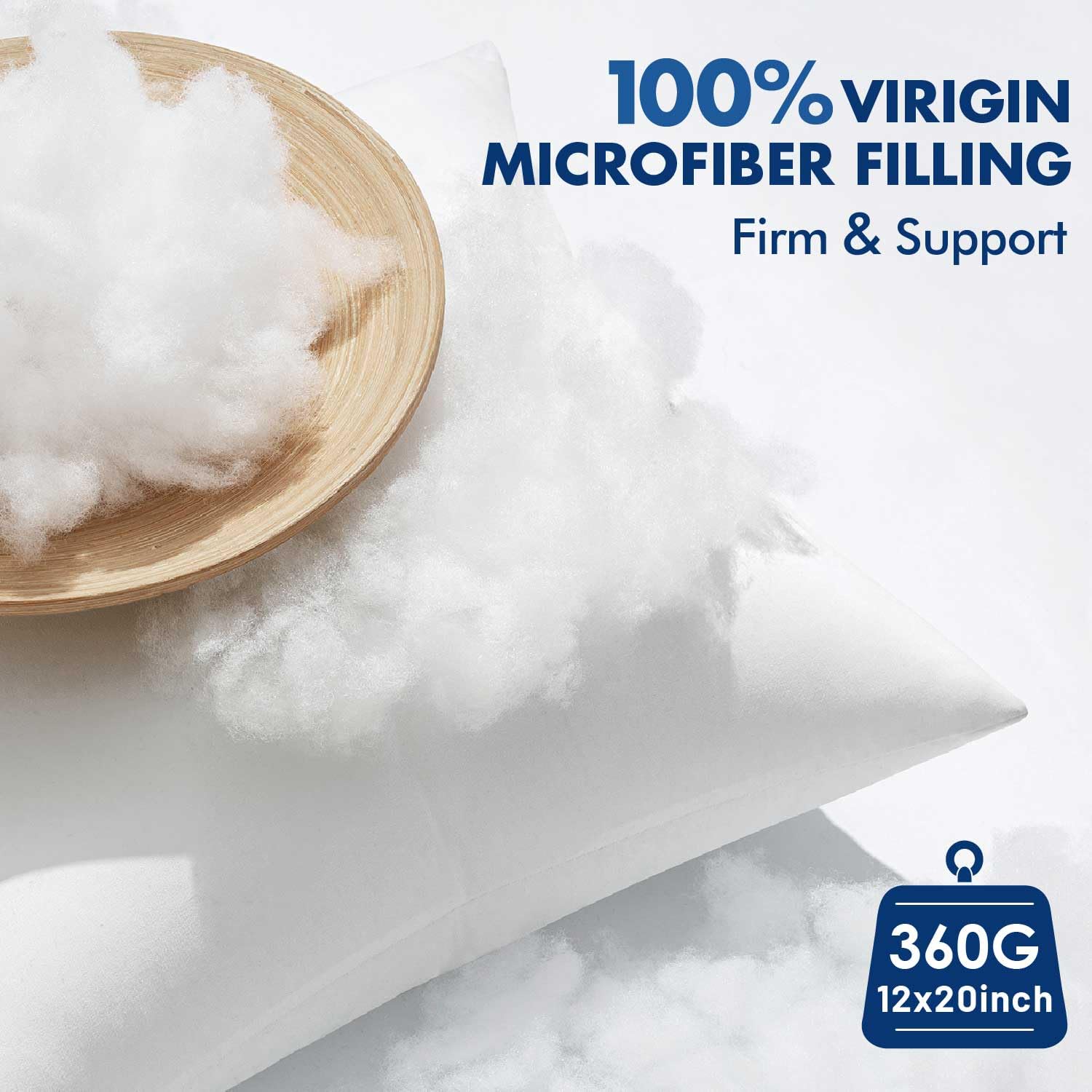 MIULEE detailed shot of virgin-fiber fill demonstrating steady support