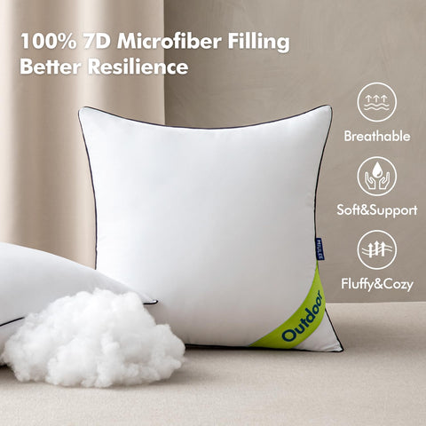 MIULEE texture of 7D polyester fill showing plush loft and consistent support