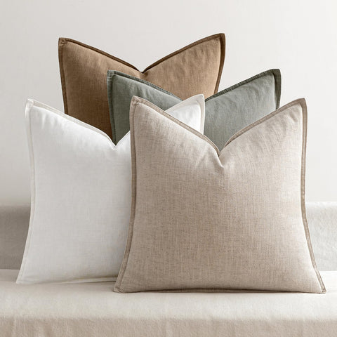 MIULEE front view of four neutral pillow covers showing cohesive set benefit
