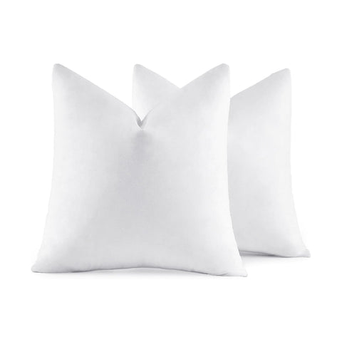 MIULEE front view of two 20x20 pillow inserts showing full plumpness and styling benefit