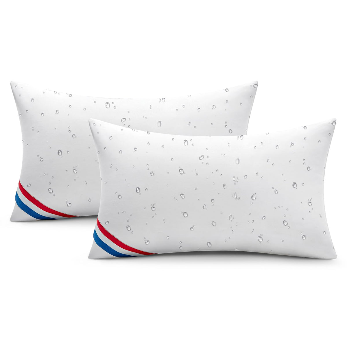 MIULEE front view of two outdoor pillow inserts showing waterproof finish and neat shape