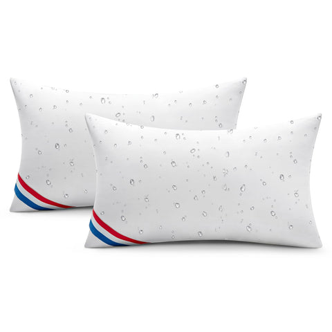 MIULEE front view of two outdoor pillow inserts showing waterproof finish and neat shape
