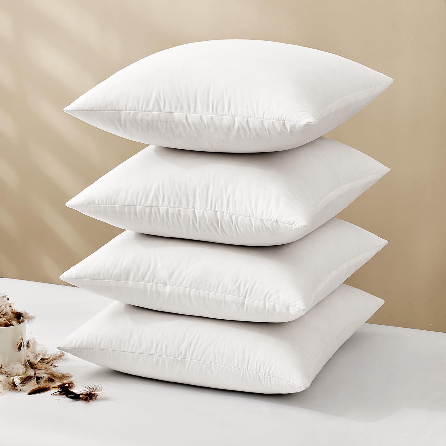 MIULEE front packaging of four pillow inserts showing value and convenience