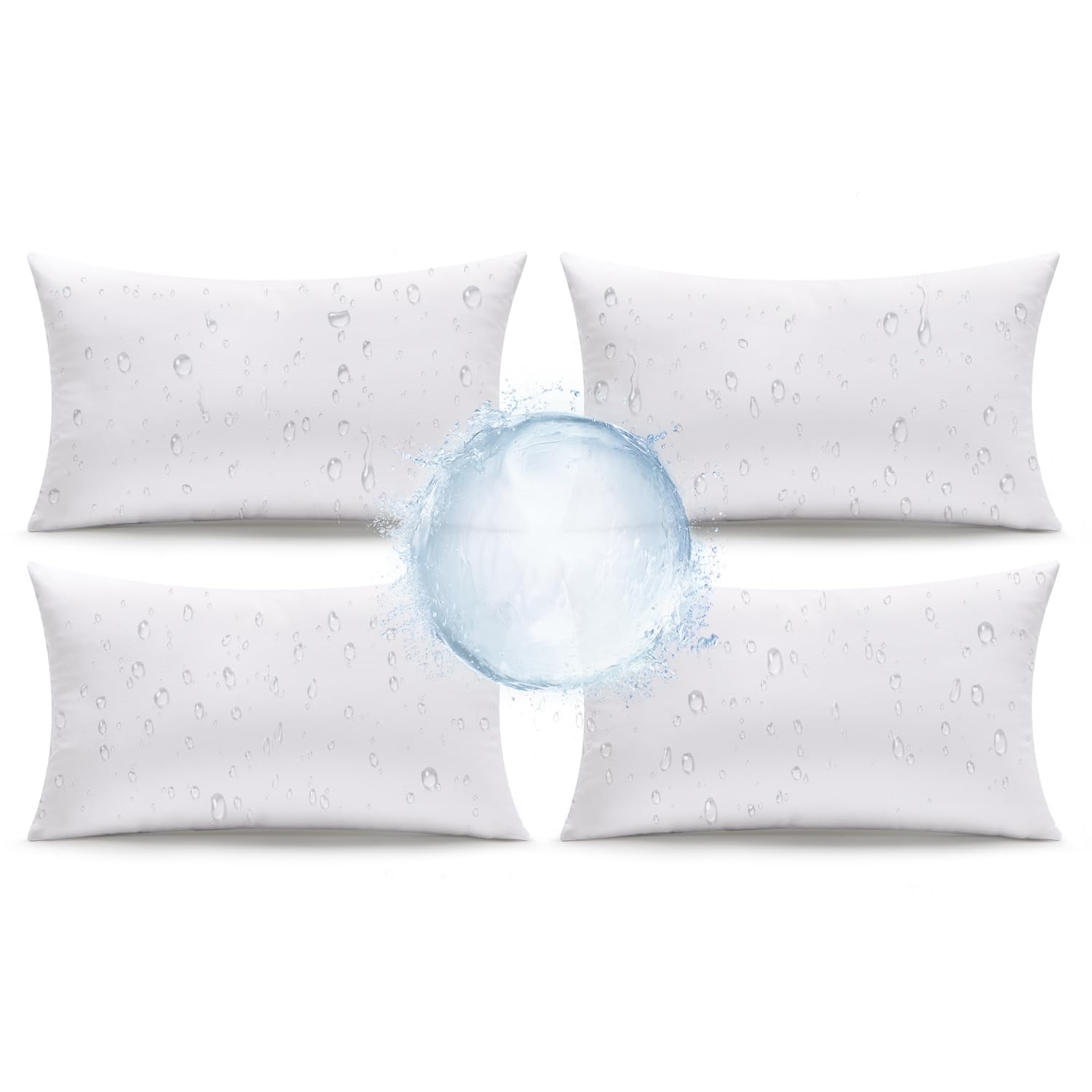 MIULEE front view of set of four 12x20 pillows showing clean packaging and shape benefit