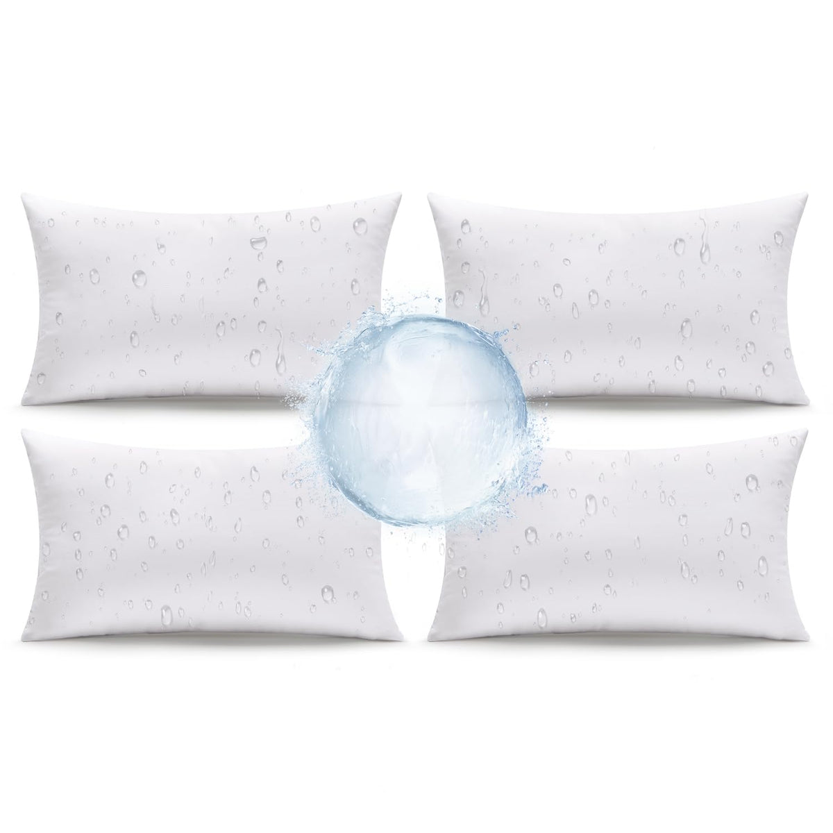MIULEE front view of set of four 12x20 pillows showing clean packaging and shape benefit