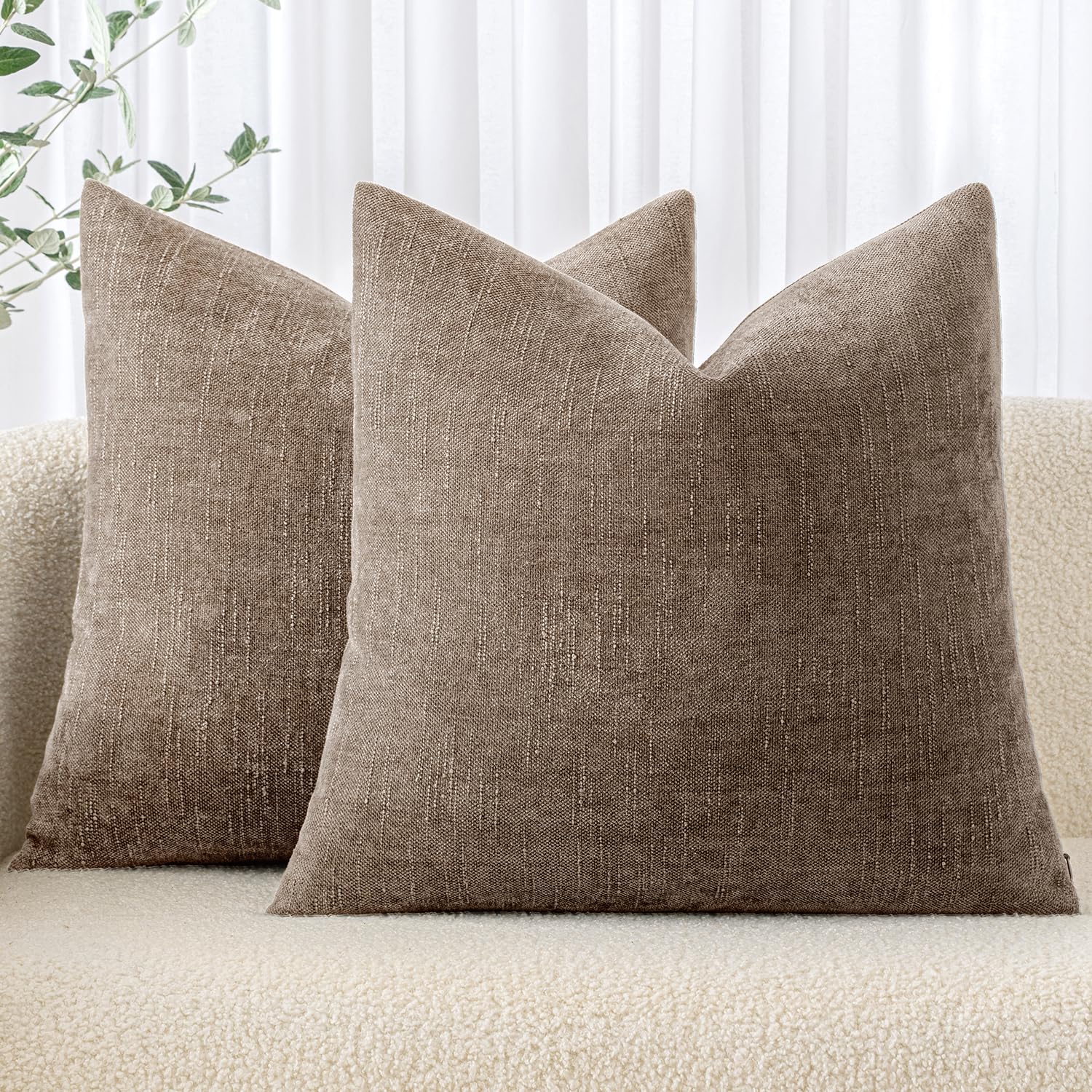 MIULEE front view taupe grey covers shows neutral style and instant room refresh