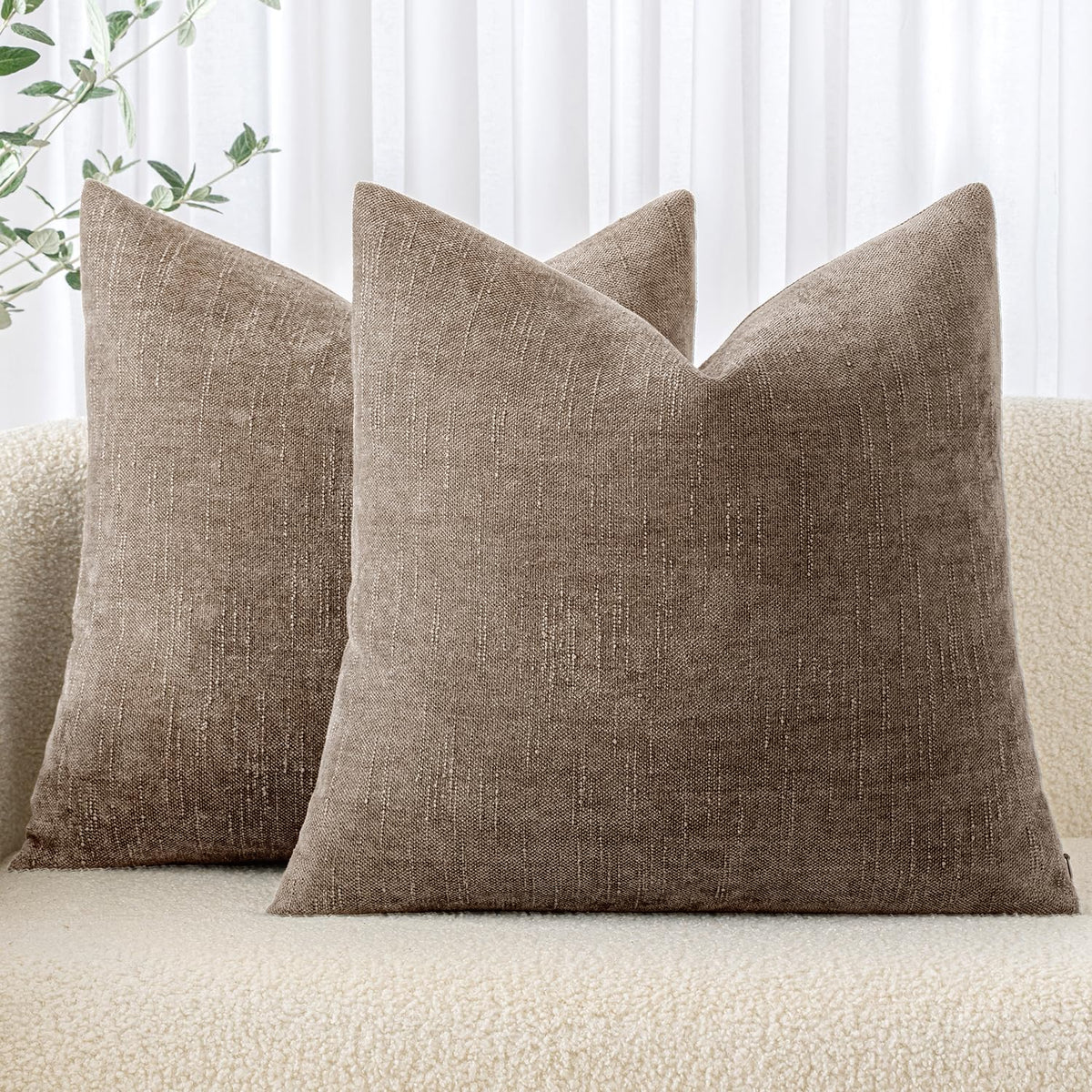 MIULEE front view taupe grey covers shows neutral style and instant room refresh
