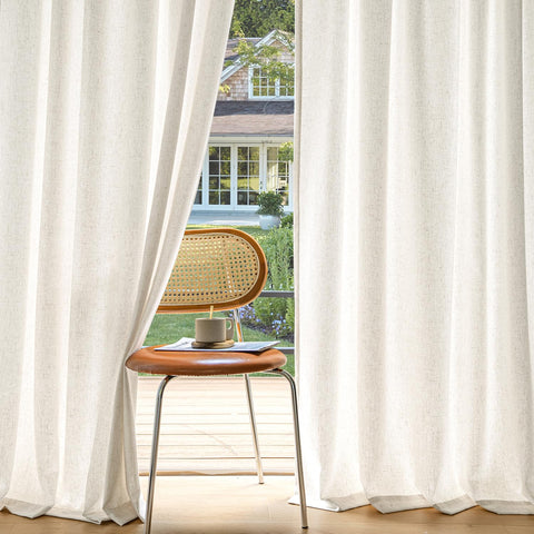 MIULEE front view of two natural white panels showing coverage and calm benefit