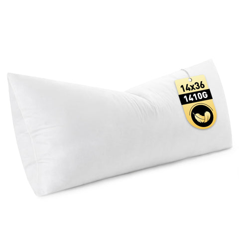 MIULEE front view of 14x36 pillow insert showing plush profile and neat edges