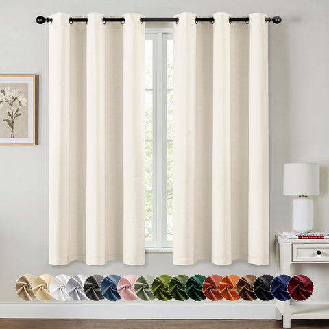 MIULEE front view beige-white panels showing clean drape and soft light control