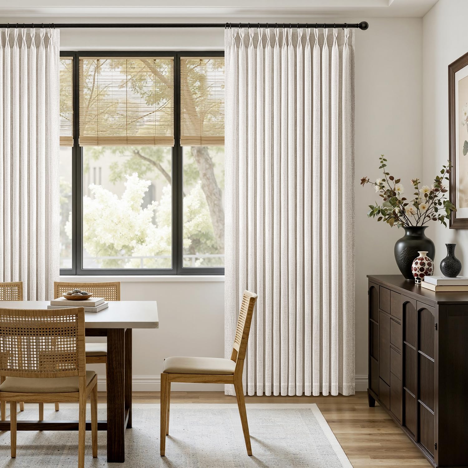 MIULEE curtain hung with back tab hiding the rod for a clean look
