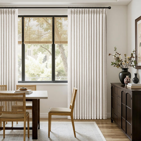 MIULEE curtain hung with back tab hiding the rod for a clean look