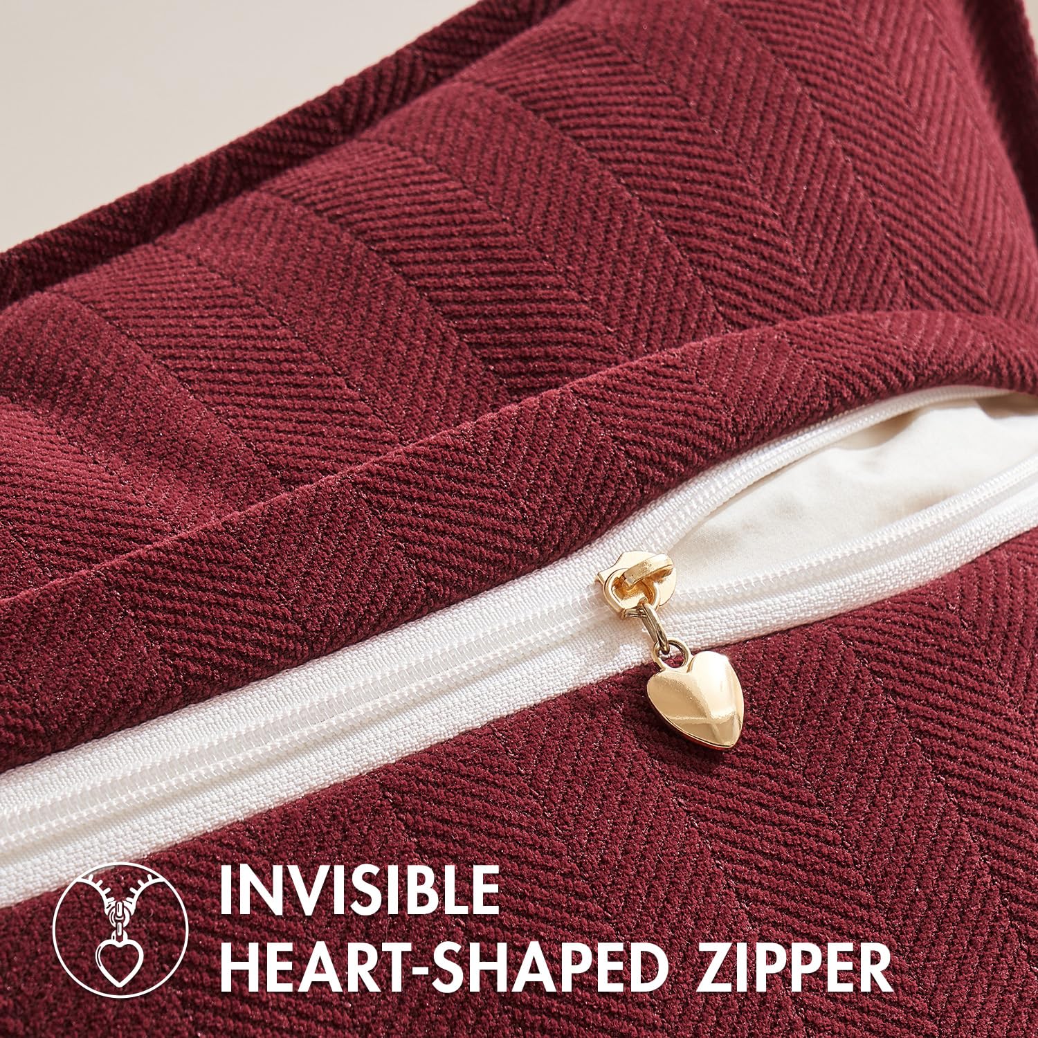MIULEE hidden heart-shaped zipper detail ensuring secure closure and neat look