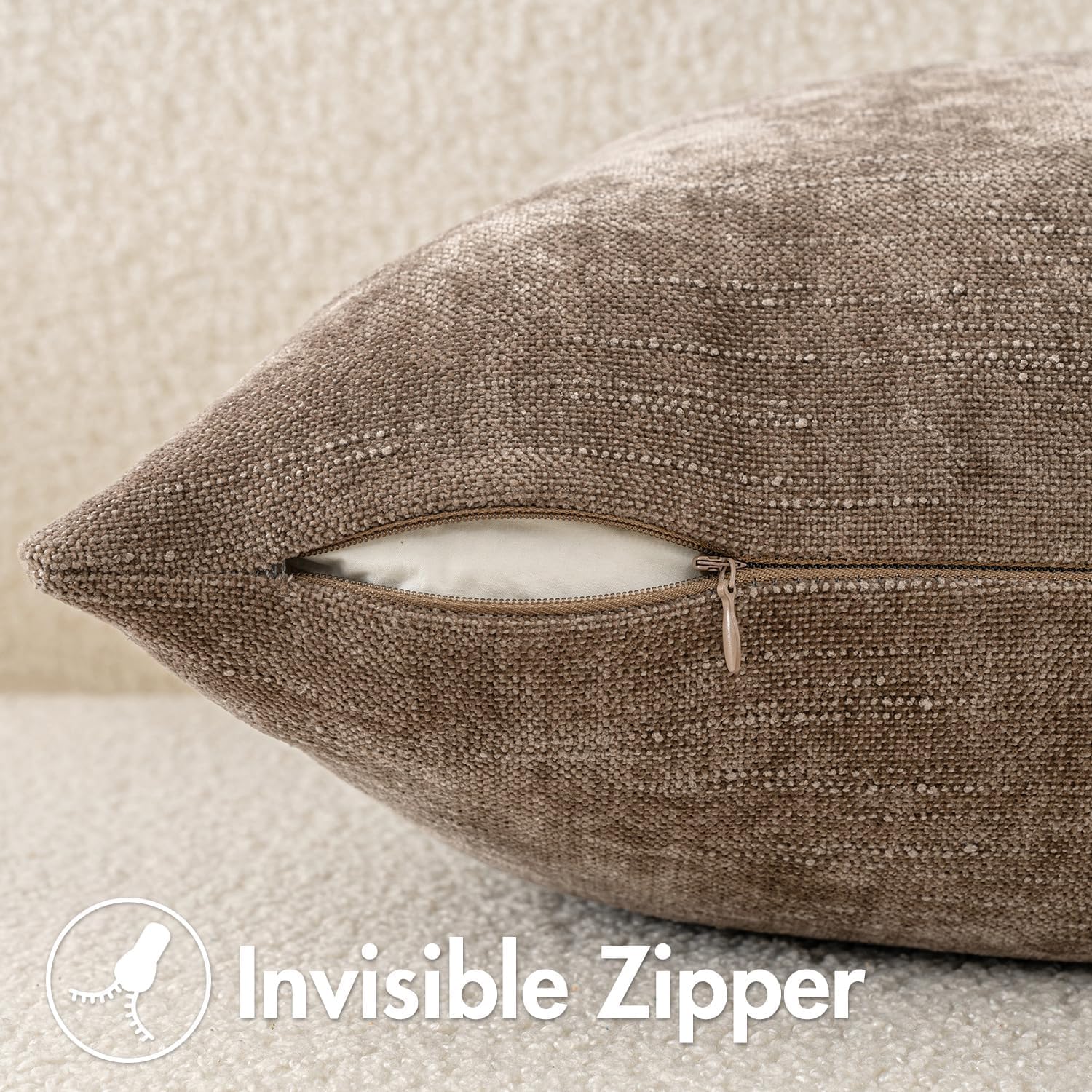 MIULEE zipper seam detail displays quality finish and easy insert access