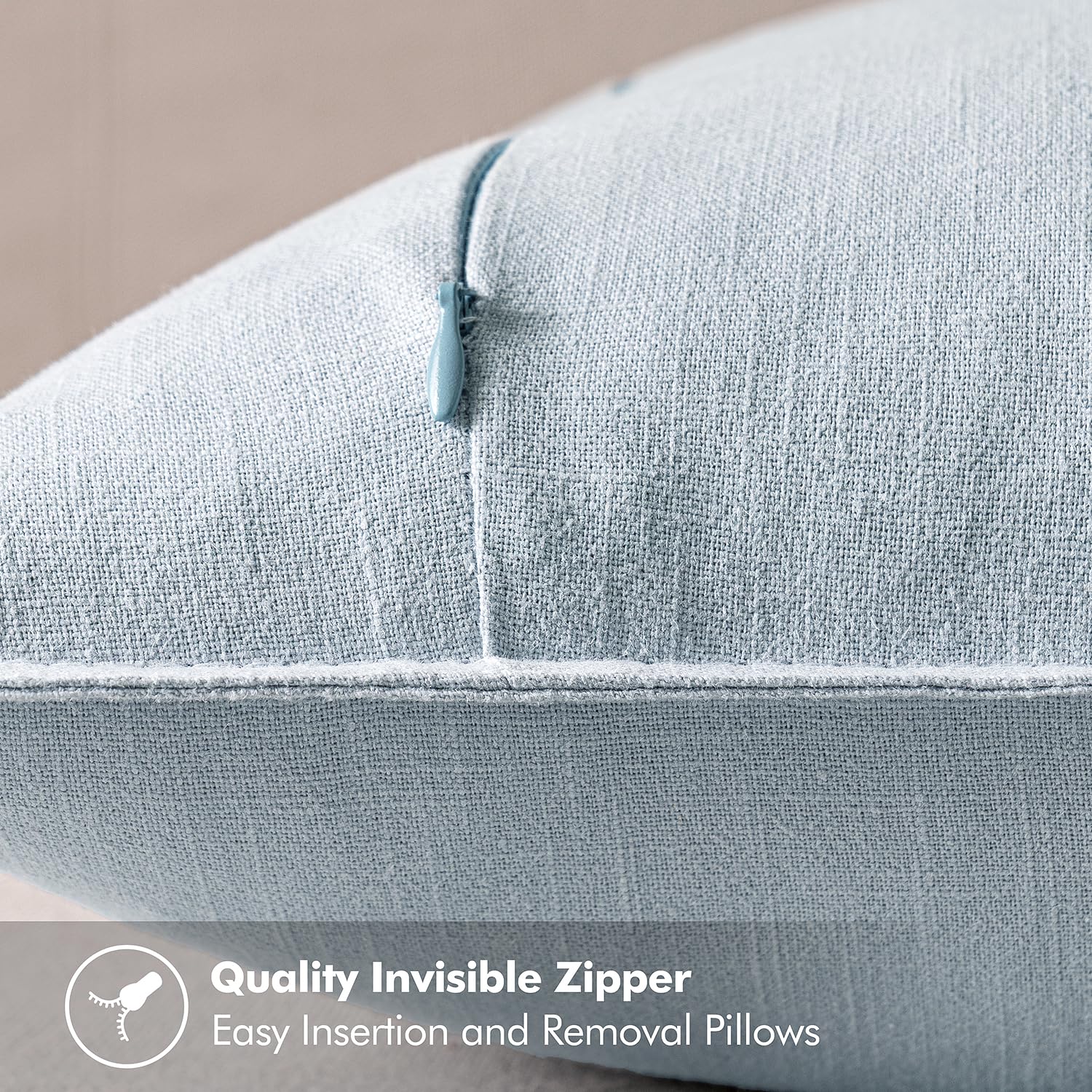 MIULEE hidden back zipper detail for easy insert removal and smooth front
