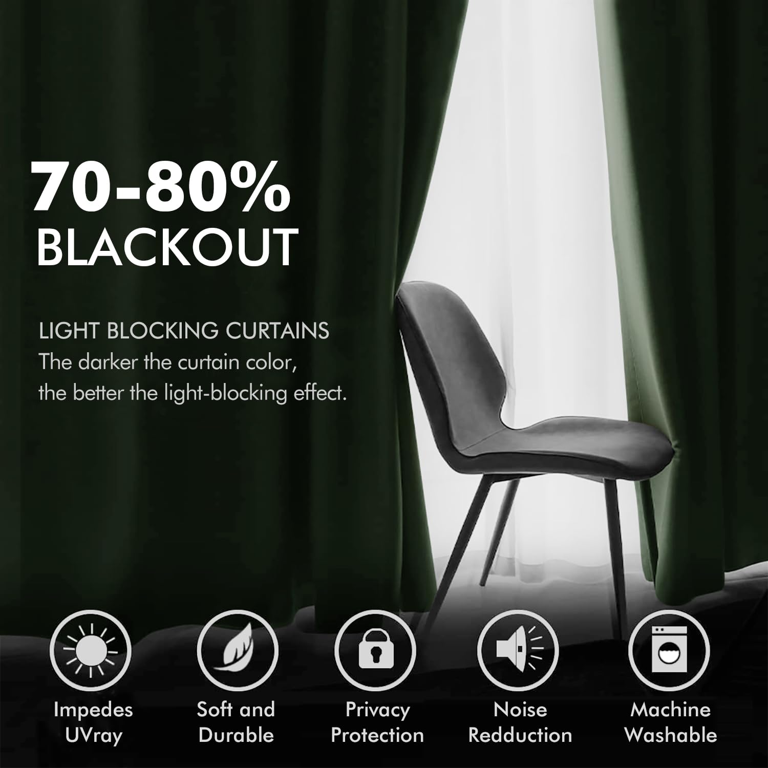 MIULEE curtain hung in living room creating cozy atmosphere and light control