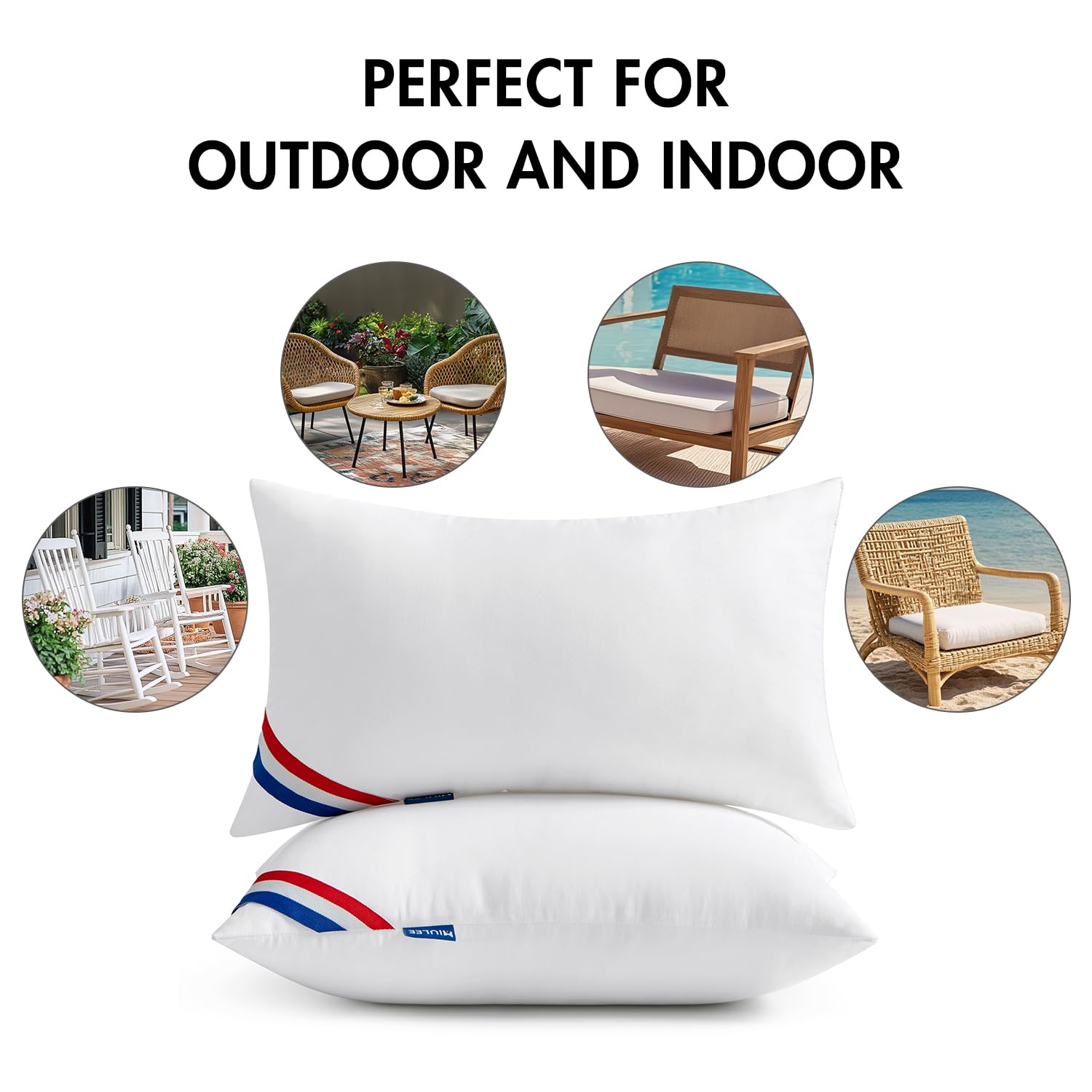 MIULEE pillow on camping bench showing weather-ready comfort outdoors