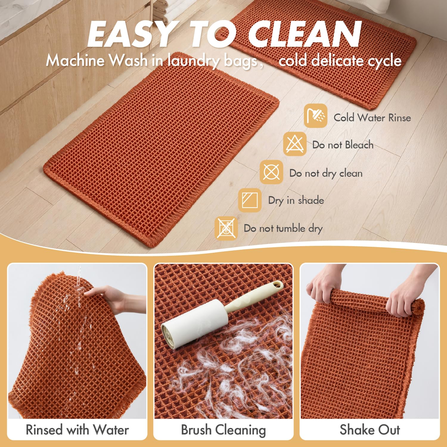 MIULEE mat absorbing water from wet feet demonstrating fast absorbency benefit