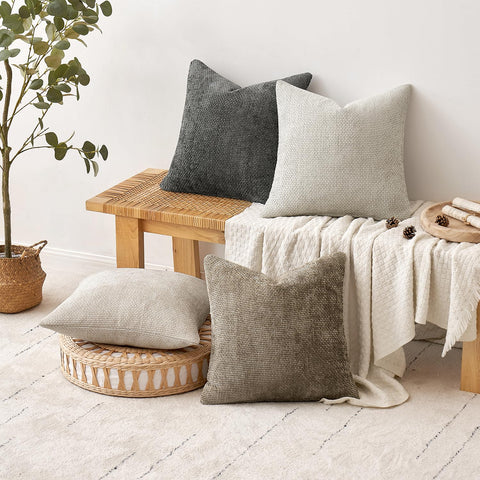 MIULEE pillow cover with inserted cushion showing correct fit and tailored silhouette benefit