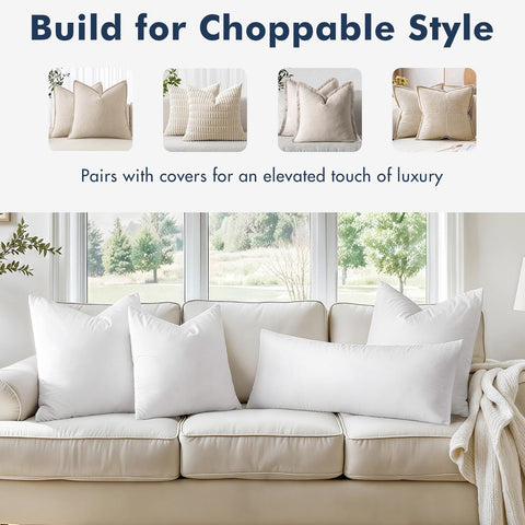 MIULEE insert placed on sofa creating fuller cushions and improved style