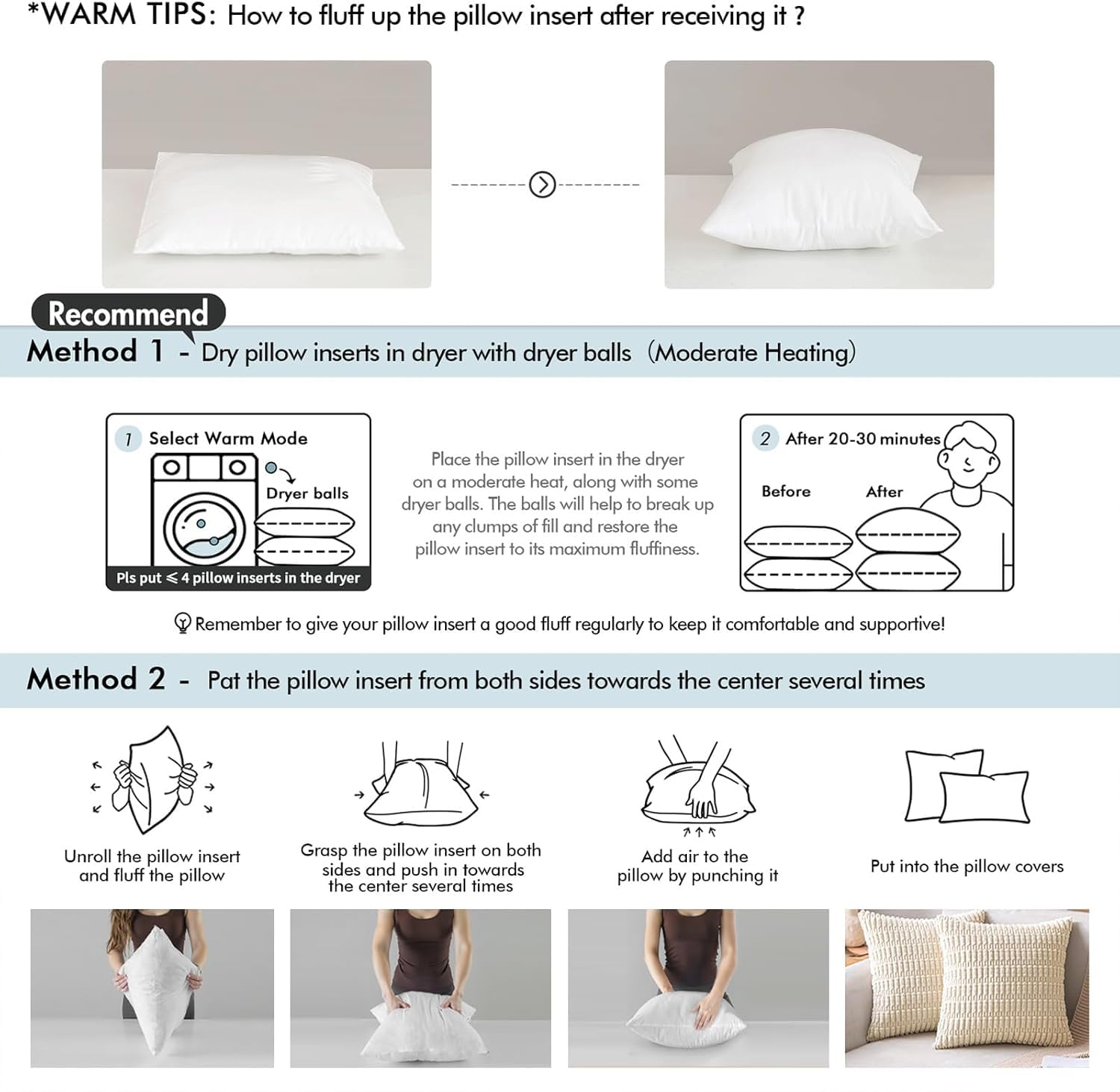 MIULEE insert inside decorative cover showing neat fill and tailored appearance