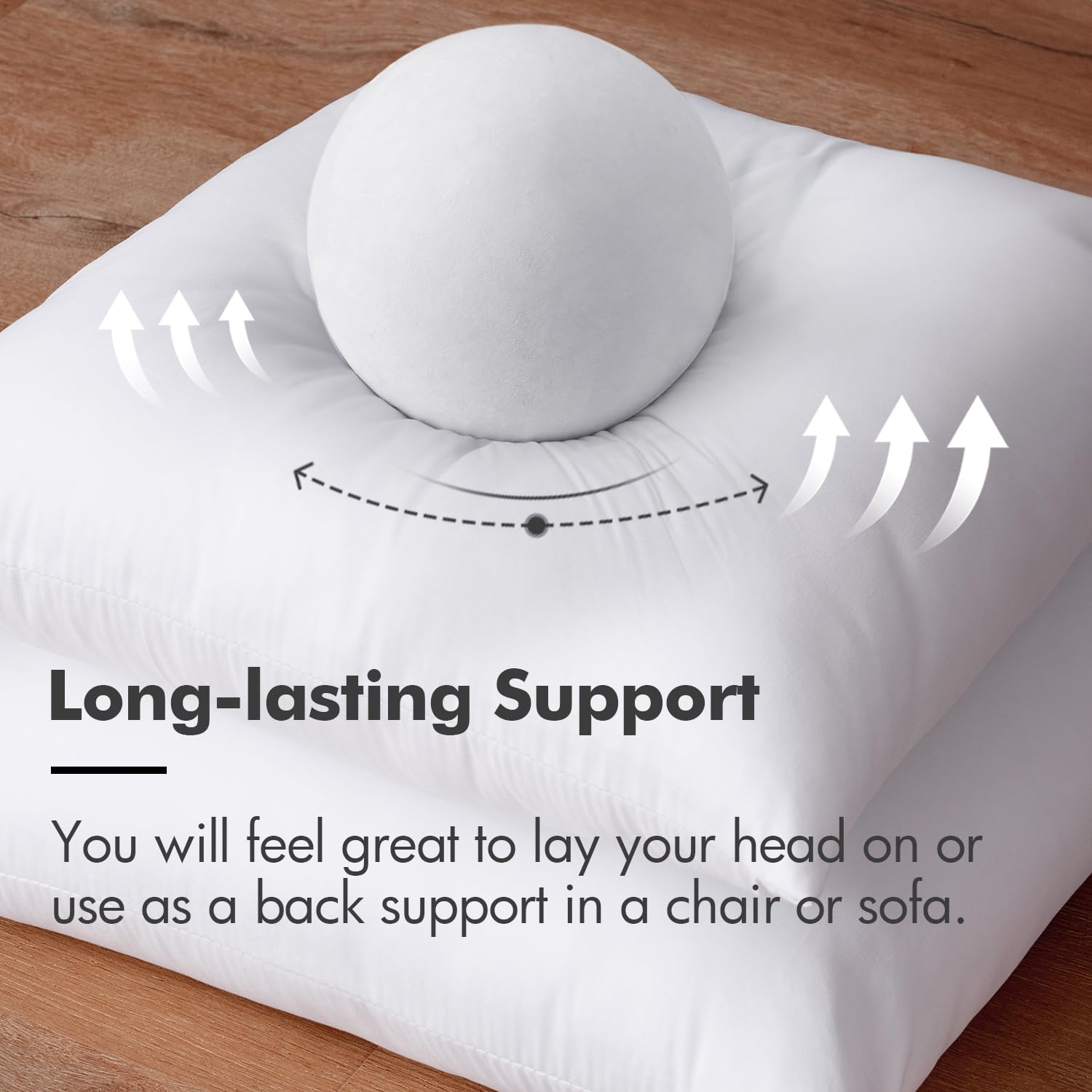 MIULEE insert placed inside a decorative pillow cover for a full look