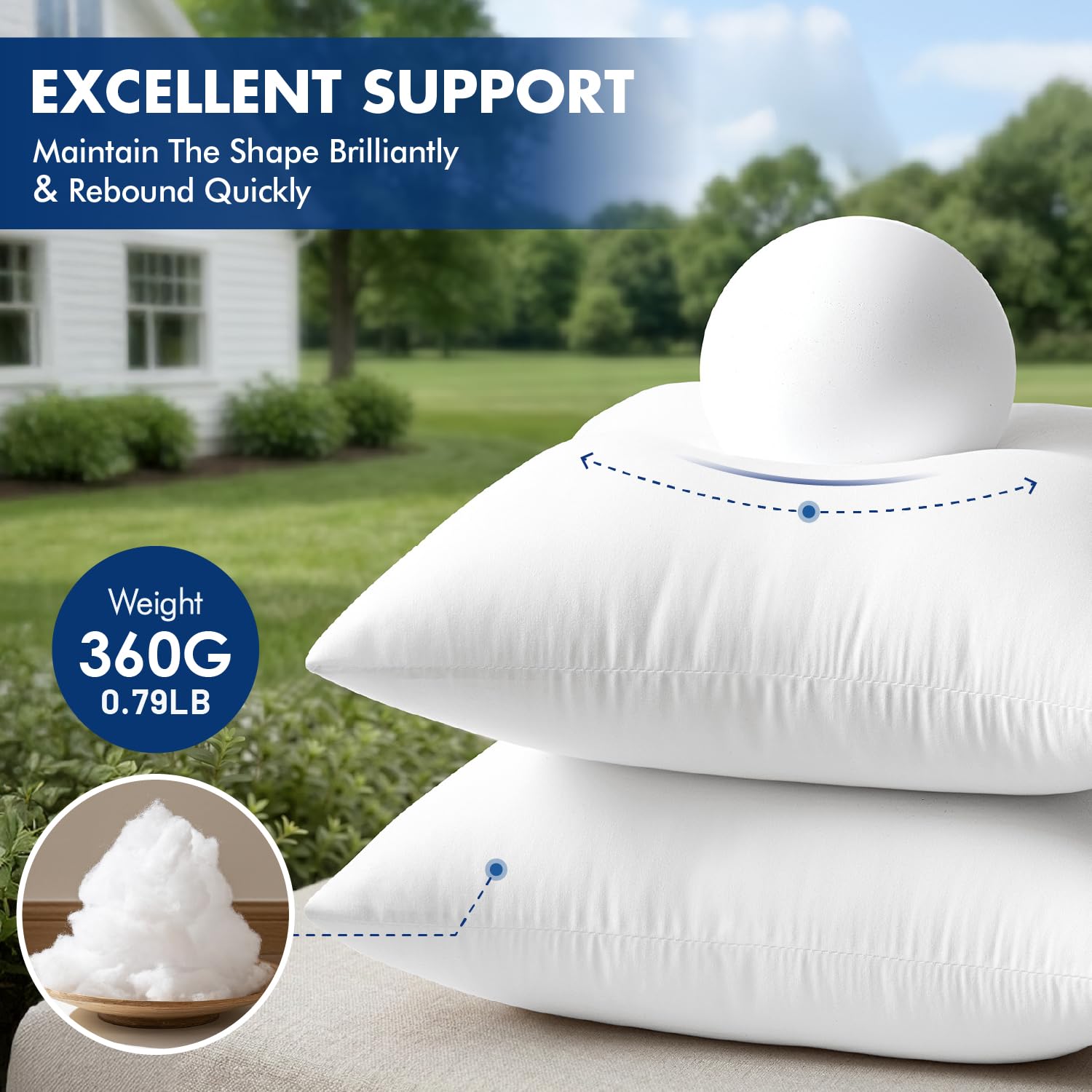 MIULEE insert placed on patio sofa adding comfort and weather resistance