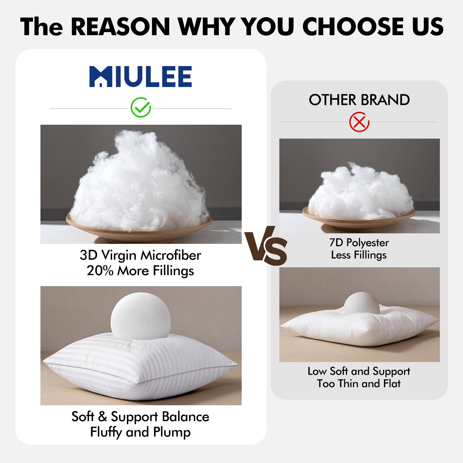 MIULEE inserts styled on a sofa adding structure and consistent support