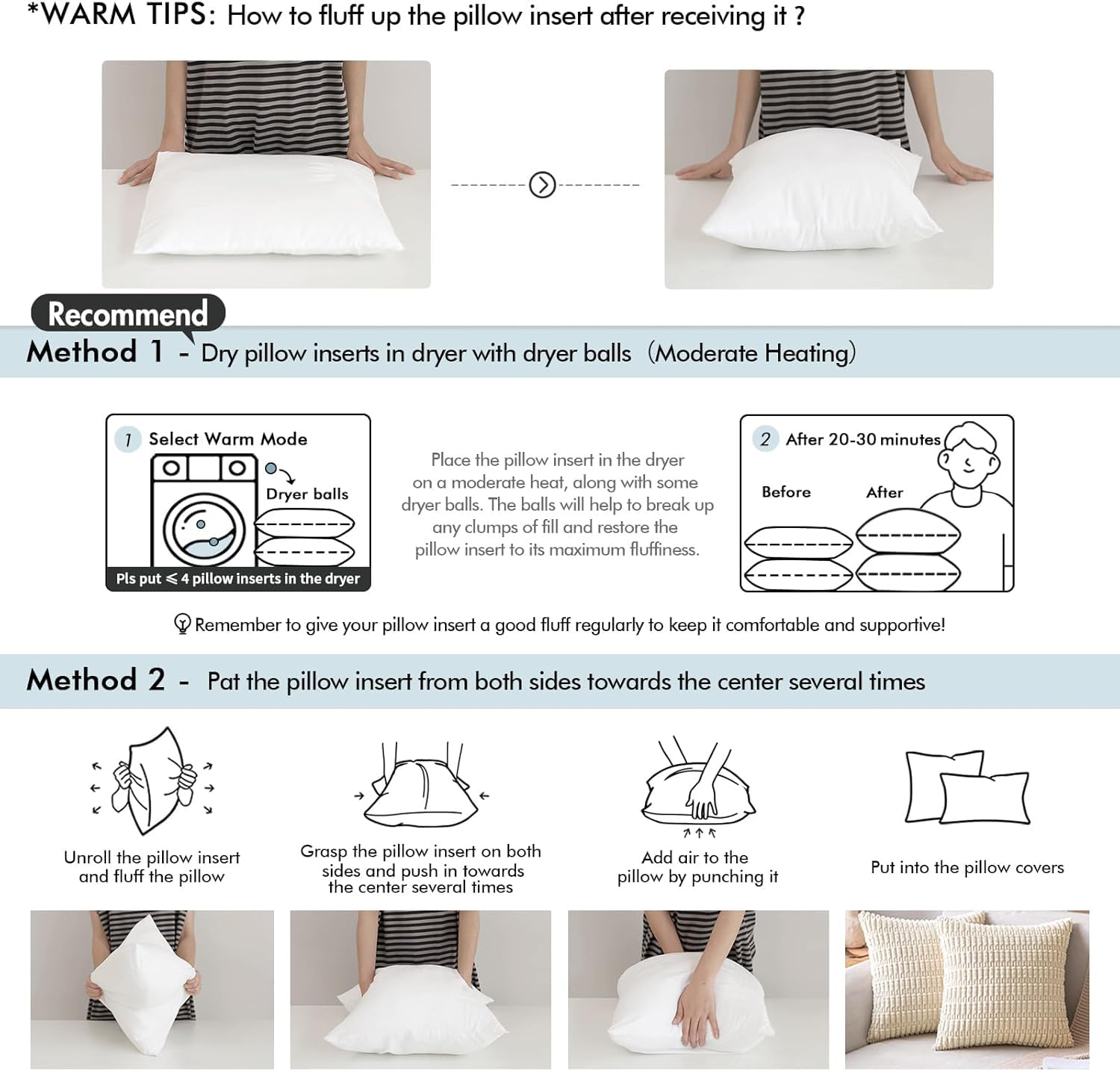 MIULEE fabric label and cover detail, demonstrates durable wrinkle-resistant non-woven