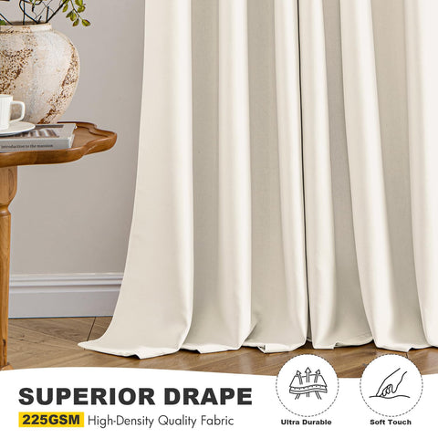 MIULEE curtain hanging beside tape measure to show 40x63 inch scale