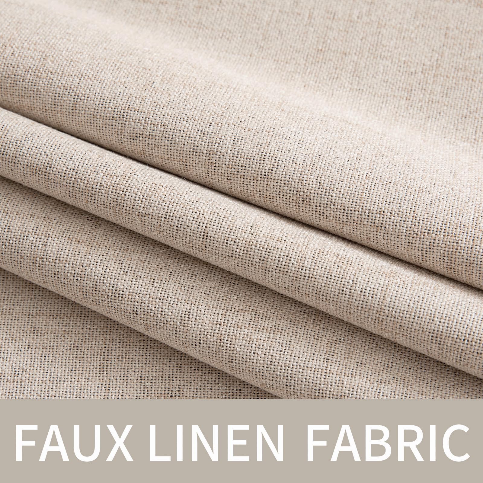 MIULEE curtains next to tape measure showing 52x102 inch sizing benefit