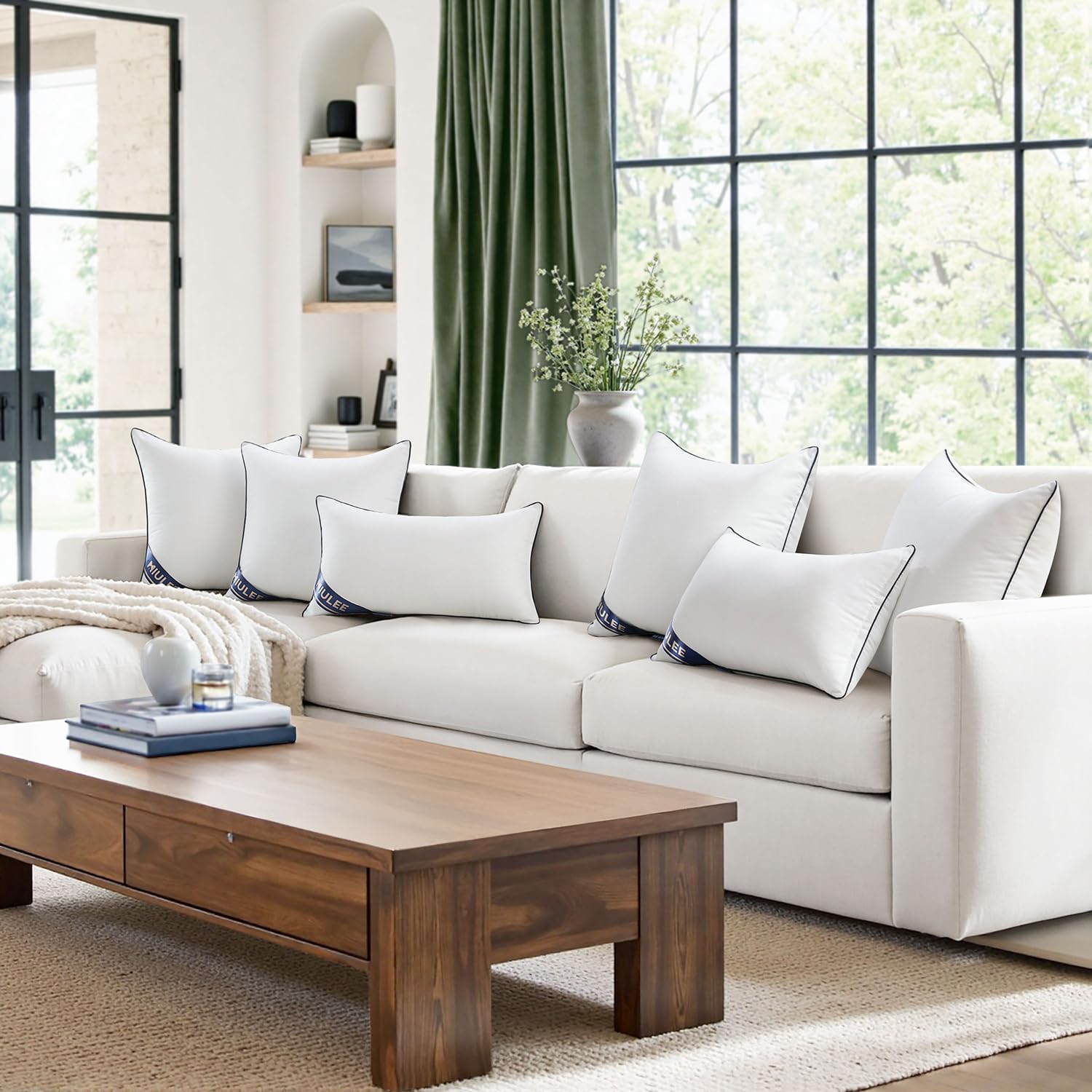MIULEE styled on bed illustrating versatile home decor appeal
