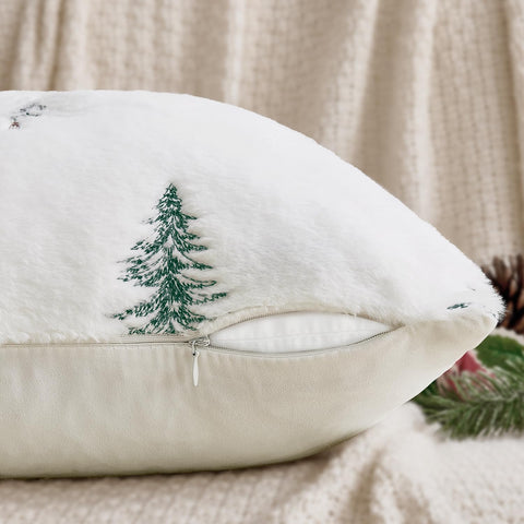 MIULEE styled on sofa with throws, creates cozy holiday living room atmosphere