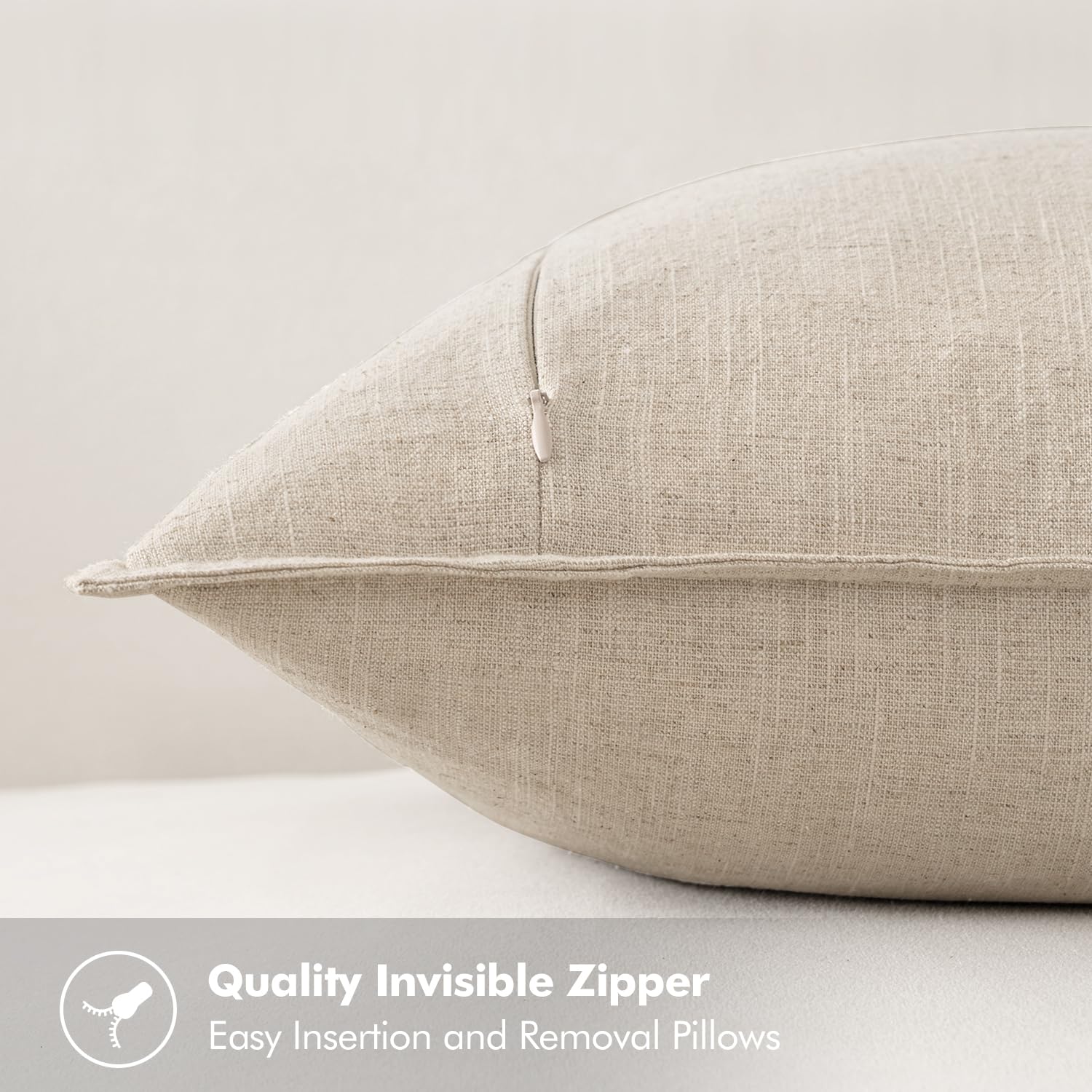 MIULEE linen texture close-up showing breathable weave and natural feel benefit