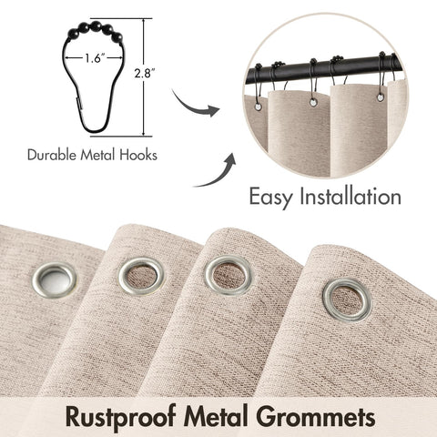 MIULEE reinforced metal grommet detail with included rust-resistant hooks for durability
