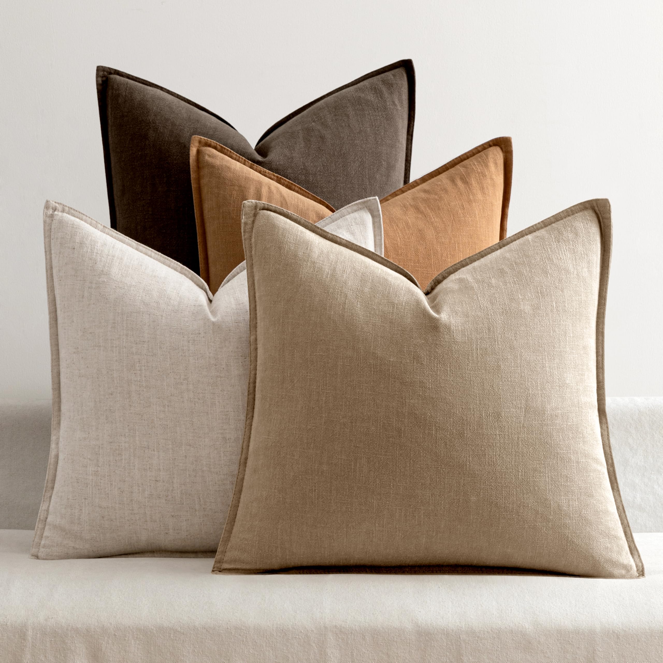 MIULEE front view of four neutral brown covers shows cohesive styling benefit