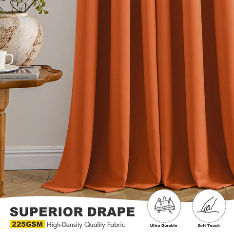 MIULEE curtains beside tape measure showing true 40 x 63 inch sizing benefit