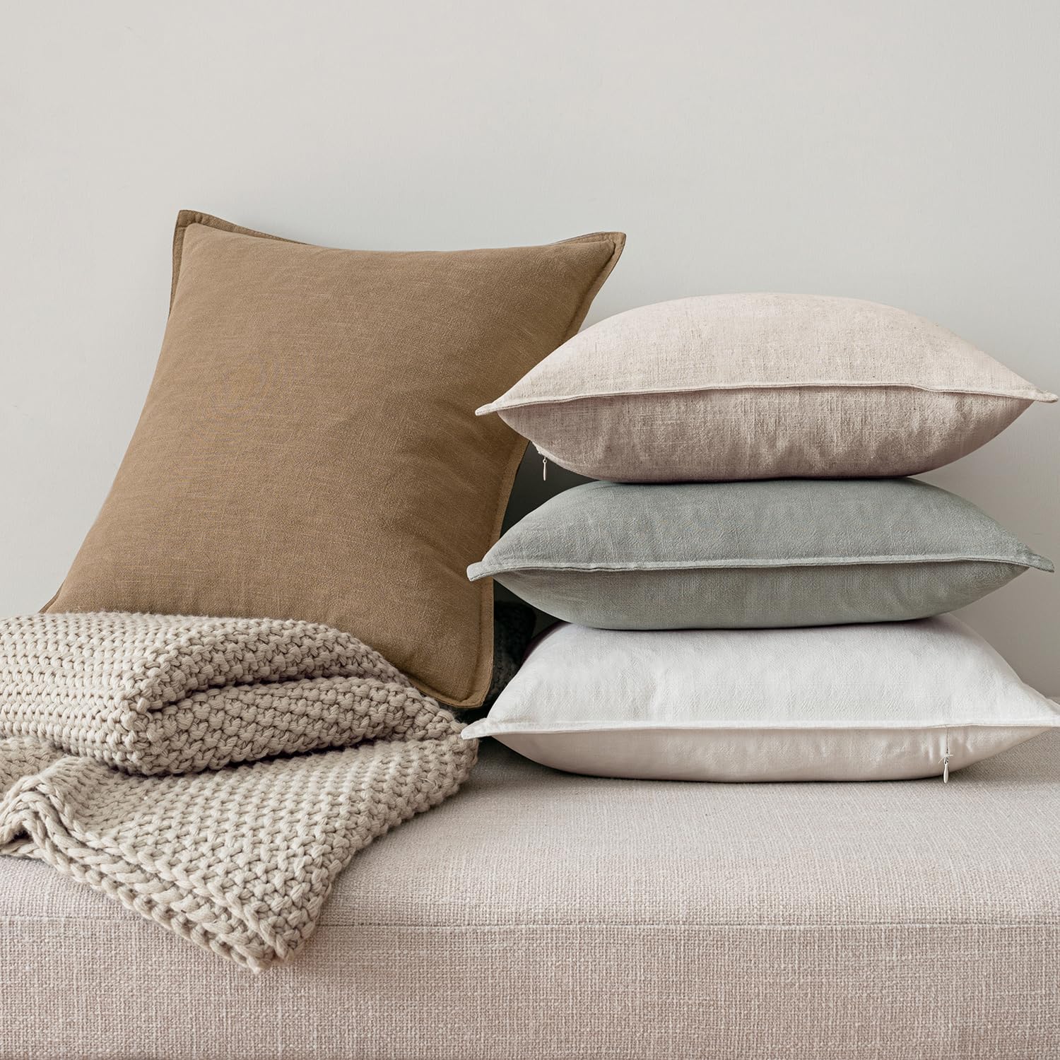 MIULEE pillow covers on covered patio offering stylish outdoor comfort
